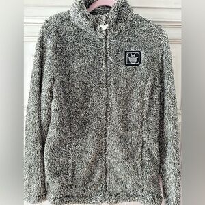 PRELOVED SZ M Disney licensed Cozy Gray fuzzy zip up Jacket